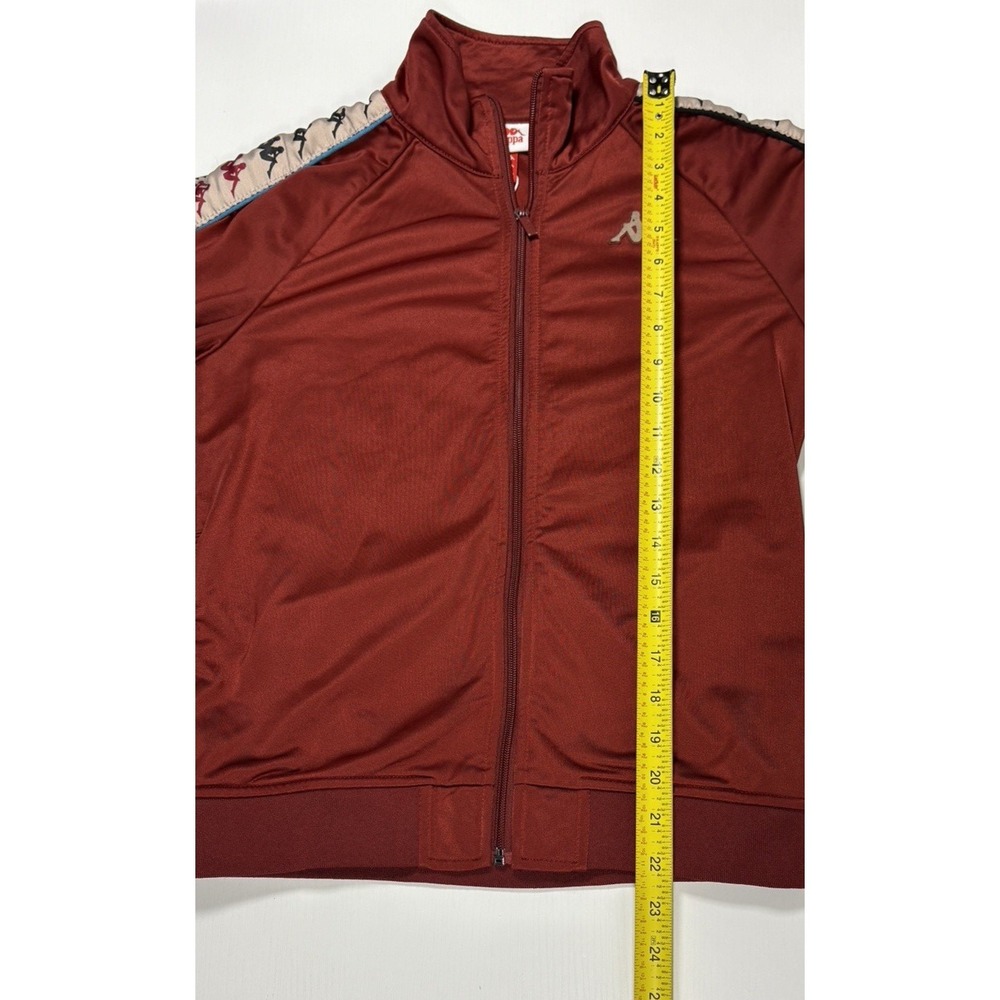 Vtg Kappa Track Jacket Y2K Blokecore Burgundy 12Y‎ Euro Soccer Logo Tape Zip Up - Picture 9 of 10